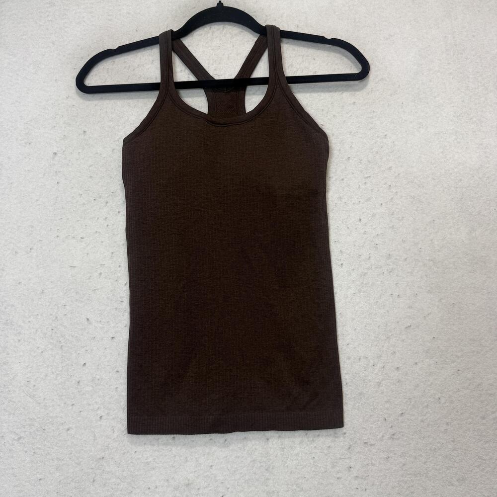 Lululemon Tank Top Womens 4 Brown Scoop Neck Racerback Athletic Yoga Gym Workout